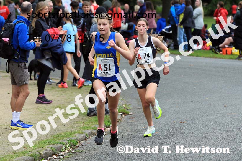 Girls under-13s 2023 Northern 6 and 4 Stage Relays and Youngsters, Birkenhead Park, Wirral.  Photo: David T. Hewitson/Sports for All Pics